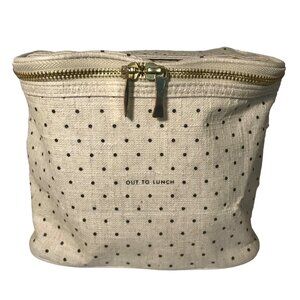Kate Spade New York Polka Dot Out To Lunch Bag Zipper Closure Pink Lining